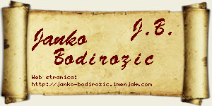 Janko Bodirožić vizit kartica